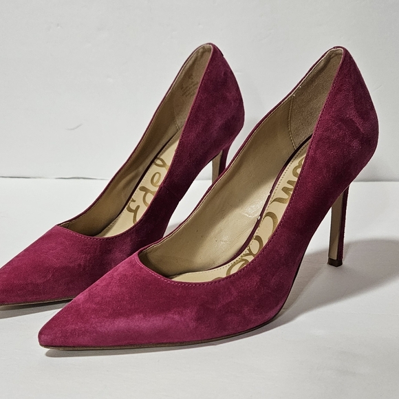 Sam Edelman Hazel Pointed Toe Pump purple mulberry suede women's Size 8 - Picture 5 of 5